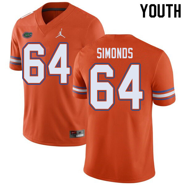 Jordan Brand Youth #64 Riley Simonds Florida Gators College Football Jerseys Sale-Orange